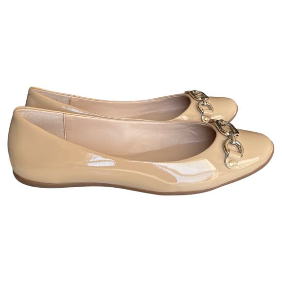 Kate Spade New York Beige Patent Leather Ballet Flats, US8 - Picture 1 of 12